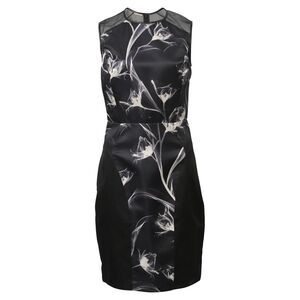 Jason Wu X-Ray Floral Print Sheath Dress in Black Silk
